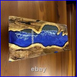 Custom wood Blue Epoxy Conference Table Top Home Decor Handmade Bar Furniture