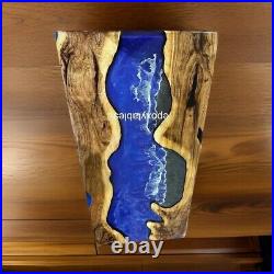 Custom wood Blue Epoxy Conference Table Top Home Decor Handmade Bar Furniture