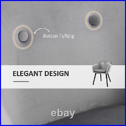 Dining Chairs Set of 2 Accent Chairs Velvet Bucket Seat Dining Room Grey
