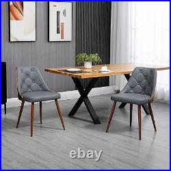 Dining Chairs Set of 2, with PU Leather Seat & Steel Legs for Indoor Use