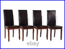 Dining Kitchen 5 PC SET Rectangular Table 3 Fallabella Chairs Bench Medium Brown