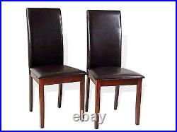 Dining Kitchen 5 PC SET Rectangular Table 3 Fallabella Chairs Bench Medium Brown