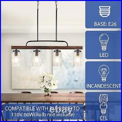 Dining Room Light Fixture 4-Light Kitchen Island Lighting Farmhouse Chandelier