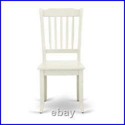 East West Furniture Danbury 11 Wood Dining Chairs in Linen White (Set of 2)