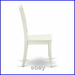 East West Furniture Danbury 11 Wood Dining Chairs in Linen White (Set of 2)