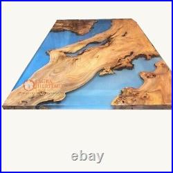 Epoxy River Acacia Wood Dining Coffee Table Personalized Gift for Men and Women