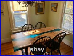 Epoxy dining table wooden furniture, custom living room decor, furniture 48x24