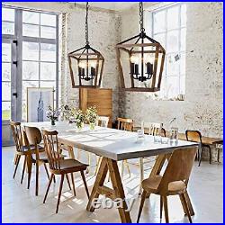 Farmhouse Chandelier Light Fixture for Kitchen Dining Room, 4-Light Rustic