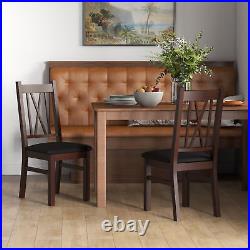 Farmhouse Dining Chairs Set of 2 with PU Leather Seat