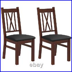Farmhouse Dining Chairs Set of 2 with PU Leather Seat