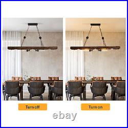 Farmhouse Rustic Wood Chandelier Kitchen Dining Room Pendant Light Fixture 110v