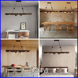 Farmhouse Rustic Wood Chandelier Kitchen Pendant Light Dining Room Lamp Fixture