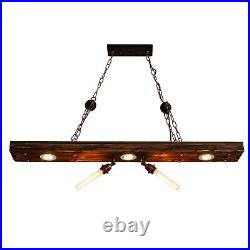 Farmhouse Rustic Wood Chandelier Kitchen Pendant Light Dining Room Lamp Fixture