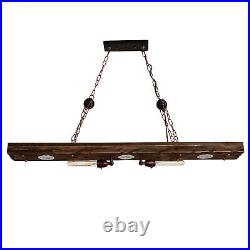 Farmhouse Rustic Wood Chandelier Kitchen Pendant Light Dining Room Lamp Fixture