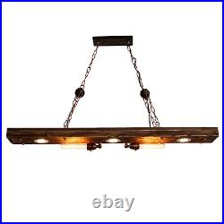 Farmhouse Rustic Wood Chandelier Kitchen Pendant Light Fixture Dining Room Lamp