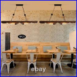 Farmhouse Rustic Wood Chandelier Kitchen Pendant Light Fixture Dining Room Lamp