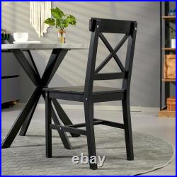 Farmhouse Wood Dining Chairs Set of 2 with Cross Back