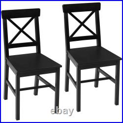 Farmhouse Wood Dining Chairs Set of 2 with Cross Back