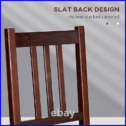 Farmhouse Wood Dining Chairs Set of 2 with Slat Back