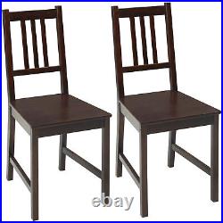 Farmhouse Wood Dining Chairs Set of 2 with Slat Back