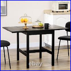 Foldable Solid Wood Dining Table, Drop Leaf Kitchen Table