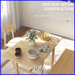 Foldable Solid Wood Dining Table, Drop Leaf Kitchen Table, Nature Wood