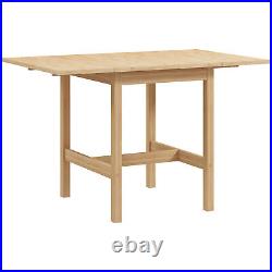 Foldable Solid Wood Dining Table, Drop Leaf Kitchen Table, Nature Wood