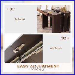 Folding Dining Table, Extendable Kitchen Table for Small Spaces Dark Brown