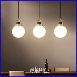 Glass Pendant Light Kitchen Chandelier Lighting Lobby Ceiling Lights Wood Lamp