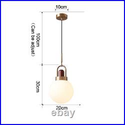 Glass Pendant Light Kitchen Chandelier Lighting Lobby Ceiling Lights Wood Lamp