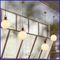 Glass Pendant Light Kitchen Chandelier Lighting Lobby Ceiling Lights Wood Lamp