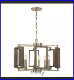 Home Decorators Collection 6-Light Aged Gold Chandelier with Wood Accents
