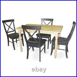 International Concepts 5 Piece Solid Wood Dining Set in Natural/Black