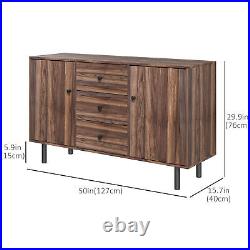 Kitchen Sideboard Buffet Cabinet with 2 Cupboards, 3 Drawers