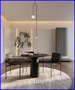 Kopar. Round Tulip Dining Table Balck color