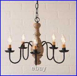 Lancaster Dining Room Chandelier in Vintage Pearwood 17 Inches