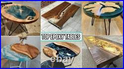 Live Edge Table, Epoxy Resin Table, Wooden Table, Custom Walnut White Swirl Top