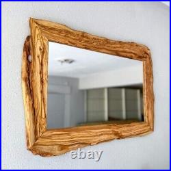 Live edge Walnut Wood Wall Mirror Irregular Antique Style Made to Order Gift