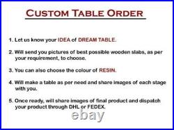 Made To Order Luxury Resin River Epoxy Dining Room Table Top Outdoor/Indoor Deco