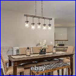 Mason Jar Chandelier, 5-Light Farmhouse Chandelier for Dining Room, 25.5 Rustic