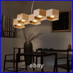 Modern LED wood Light Dining room Chandelier Bedroom Pendant Lamp Fixture