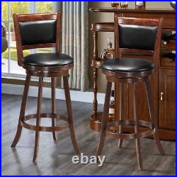 NNECW Accent Wooden Swivel Bar Height Stool for Dining Room-Brown-74 cm