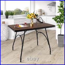 NNECW Industrial Dining Table Kitchen with Wood & Steel Frame for Dining Room