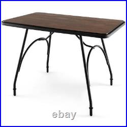 NNECW Industrial Dining Table Kitchen with Wood & Steel Frame for Dining Room