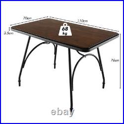 NNECW Industrial Dining Table Kitchen with Wood & Steel Frame for Dining Room