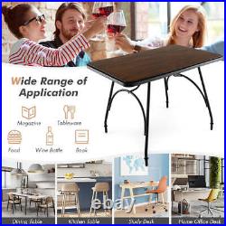 NNECW Industrial Dining Table Kitchen with Wood & Steel Frame for Dining Room