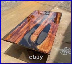 Natura Clear Resin Epoxy Wood Table Top For Dining Room Decor Furniture Gift Her