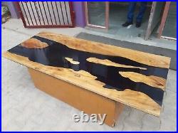 Natural Wood And Epoxy Resin Counter top Dining Table Handmade Luxury Home Decor