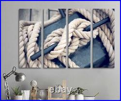 Nautical knot navy blue canvas or poster print Beach house Sailor wall art decor