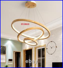 Nordic Wood Ring Chandelier Ceiling Led Living Room Dining Room Light Pendant